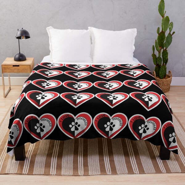 Item preview, I love Doodles(a mix breed of dogs with poodles)Red Heart and Pawprint with tan lettering for all doodle lovers. designed and sold by tranquilbeach.