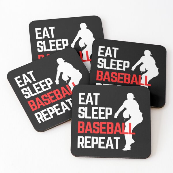 Item preview, Eat Sleep Baseball Repeat - White Red 5 designed and sold by GymWearDepot.