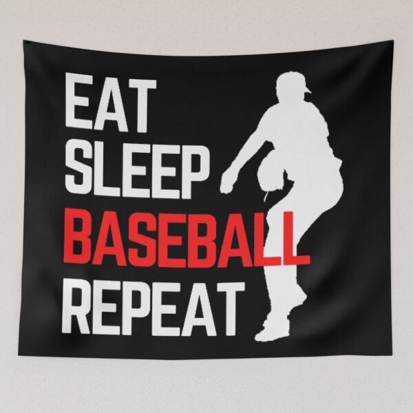 Item preview, Eat Sleep Baseball Repeat - White Red 5 designed and sold by GymWearDepot.