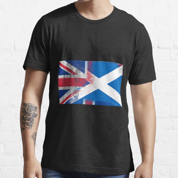 British Scottish Half Scotland Half Uk Flag T Shirt For Sale By Ozziwar Redbubble Scotland 3128