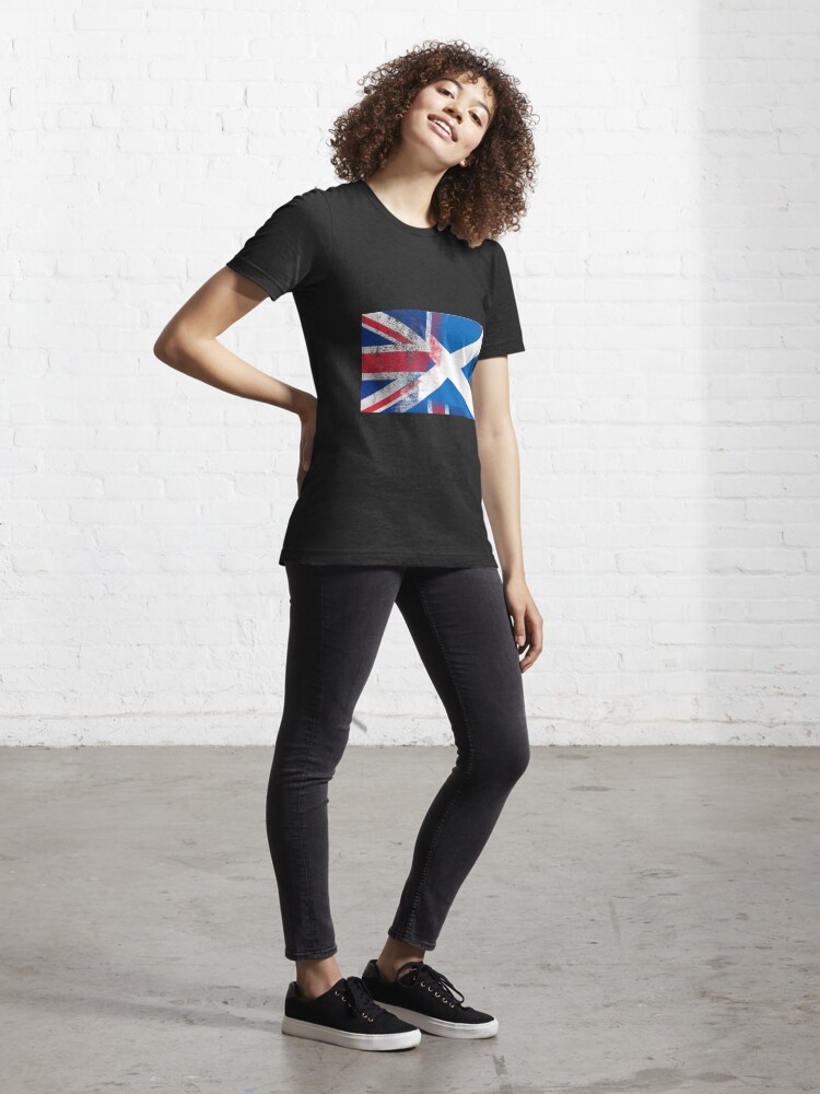 British Scottish Half Scotland Half Uk Flag T Shirt For Sale By Ozziwar Redbubble Scotland 1477