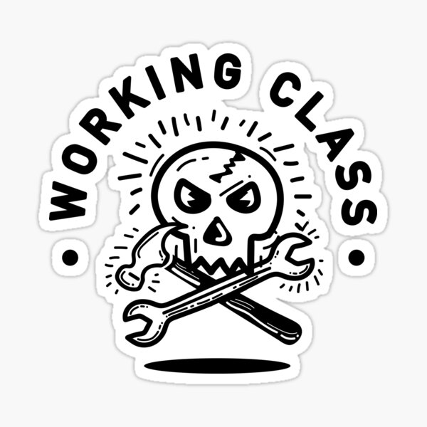 Blue Collar Working Class Skull Sticker for Sale by D4mon