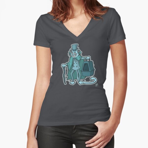 Catbox Ghost (by Richard Wallace) Fitted V-Neck T-Shirt