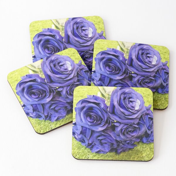 Item preview, Blue roses   on green surface photo  designed and sold by Nature  Nblossom.