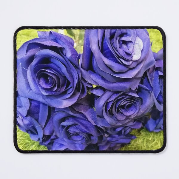 Item preview, Blue roses on green surface photo designed and sold by Nature Nblossom.