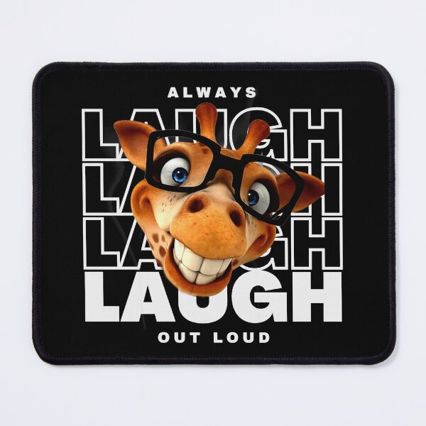 Item preview, Giraffe cartoon laughing, always laugh out loud designed and sold by portrait4you.