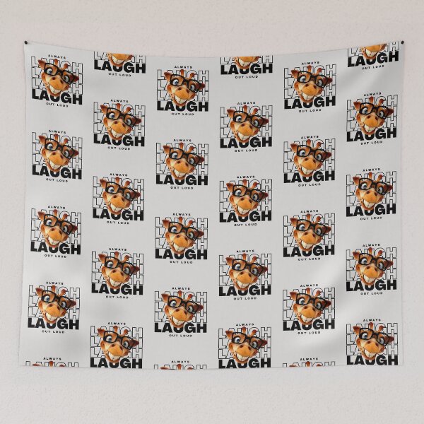Item preview, Giraffe cartoon laughing, always laugh out loud  designed and sold by portrait4you.