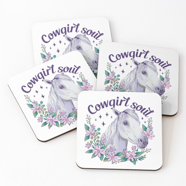 Item preview, Horse Art - Cute Cowgirl Soul White Horse designed and sold by KaylaStudio.