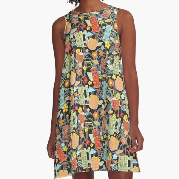 Sun Salt Sand Tanks Mini Dress for Women Coconut Tree Graphic