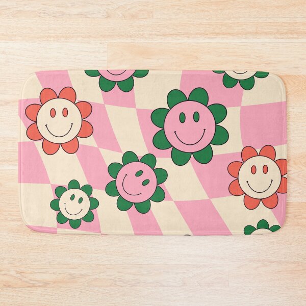 Item preview, Hippie Smiley Face Pink Plaid Retro designed and sold by MaiZephyr.