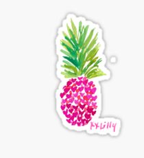 Lilly Pink Hearts Pineapple Sticker