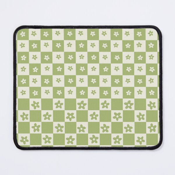 Item preview, Abstract Floral Checker Pattern 7 in Forest Sage Green designed and sold by nineFlorals.