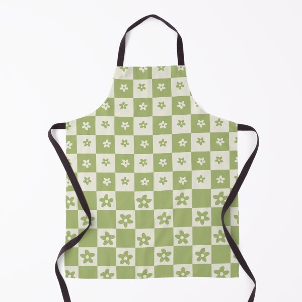Item preview, Abstract Floral Checker Pattern 7 in Forest Sage Green designed and sold by nineFlorals.