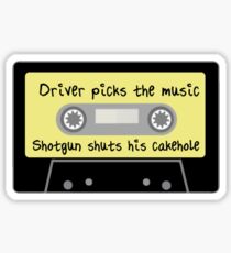 Fahrer wählt die Musik, Schrotflinte schließt sein Cakehole Sticker