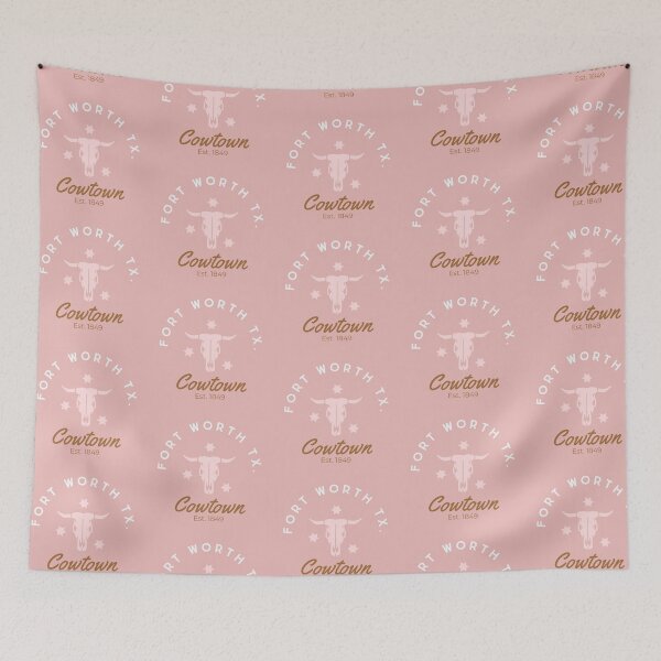 Item preview, Fort Worth Texas Cowtown Skull - baby pink designed and sold by AshTreeCrtvCo.