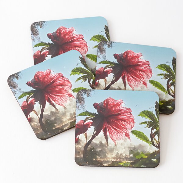 Item preview, Hibiscus flowers in tropical setting  designed and sold by fizzribbit.
