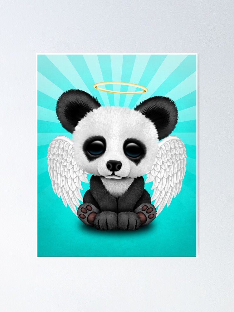 Cute Baby Panda Bear Cub Angel Poster By Jeffbartels Redbubble