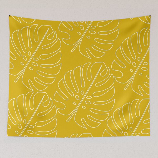 Item preview, Minimalistic Monstera Leaf Pattern on Yellow designed and sold by GraphicsClub.