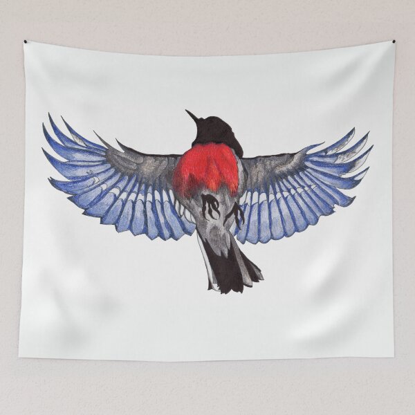 Item preview, Mr Scarlet Robin in flight designed and sold by DingbatDesigns.