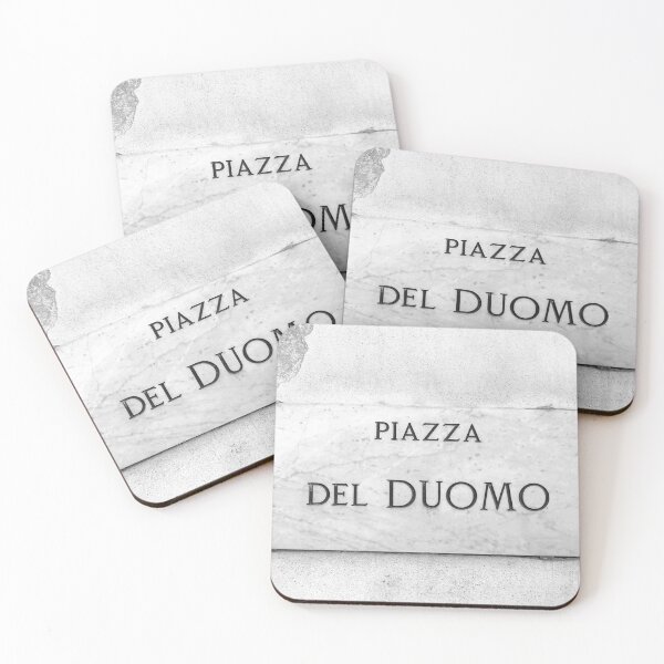 Item preview, Cathedral Square in Milan - Street Sign in Black and White designed and sold by CarolinaReina.