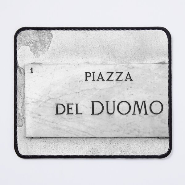 Item preview, Cathedral Square in Milan - Street Sign in Black and White designed and sold by CarolinaReina.