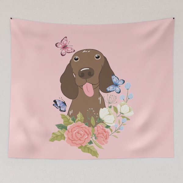 Item preview, Cute Vizsla and Flowers 2 designed and sold by Lulupainting.