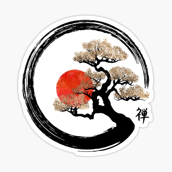 Item preview, Enso circle and bonsai tree on canvas designed and sold by IreneParson41.