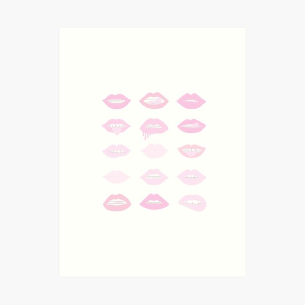 Pink Lips Wall Art Redbubble
