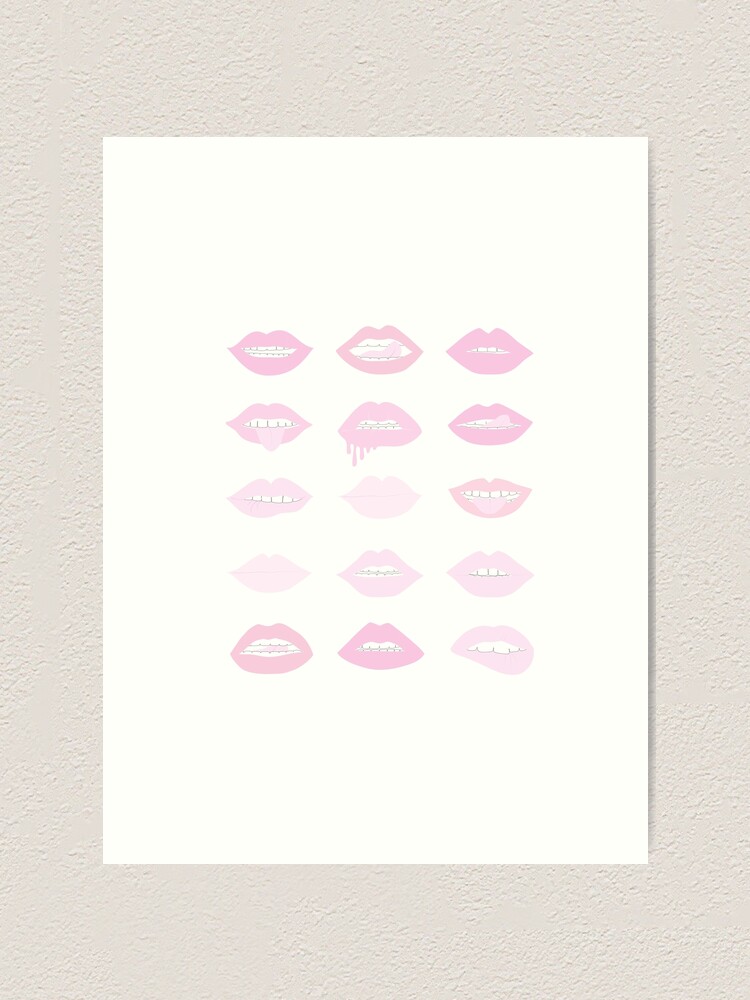 Alternate view of pink and blush lipstick lips Art Print