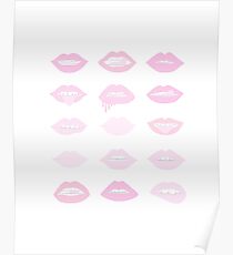 pink and blush lipstick lips Poster