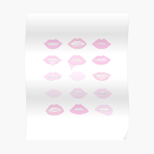 pink and blush lipstick lips Poster