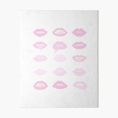 pink and blush lipstick lips Art Board Print