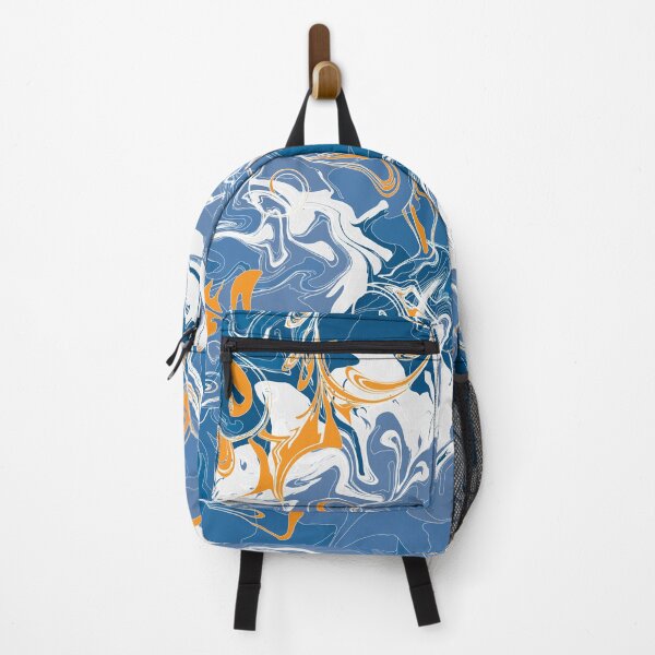 Item preview, Fluid Art, Pouring art design, Blue white & Orange Abstract, liquid art designed and sold by Thilaniz.