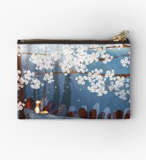Red Fox and Cherry Bloom | What I Know about White Socks Zipper Pouch