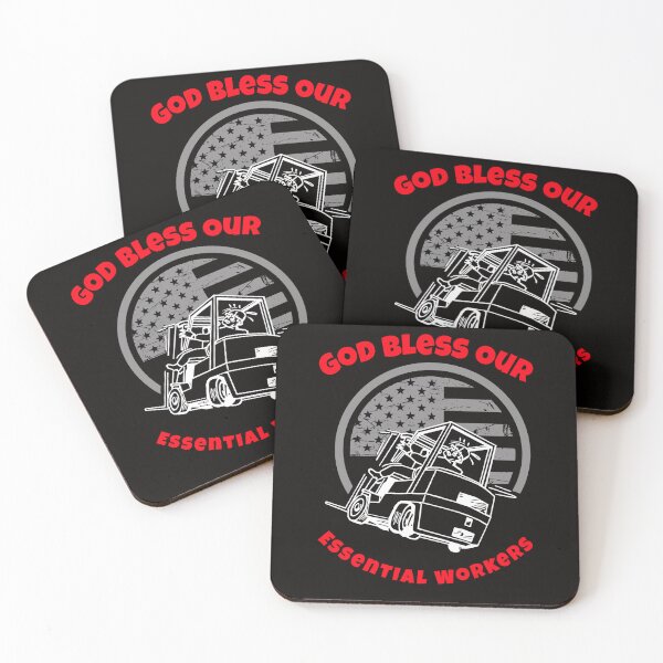 Item preview, Forklift God Bless Our Essential Workers WR designed and sold by TeamsterLife.