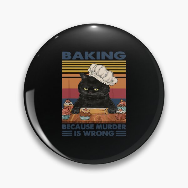 Item preview, Mens Funny Blackk Cat Baking Because Murder Is Wrong  designed and sold by AdonisShop.