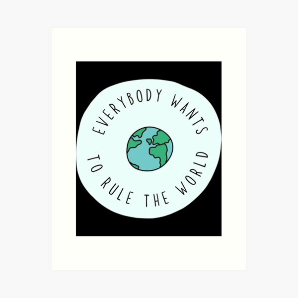  Everybody Wants to Rule The World Song Lyric Vintage Quote  Print : Office Products