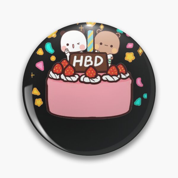 Item preview, Panda And Brownie Bear Couple, happy birthday designed and sold by pichonchpasion.