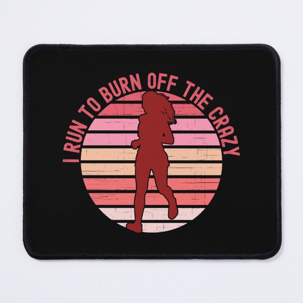 Item preview, I Run To Burn Off The Crazy Jogger Retro Sunset Sticker designed and sold by marshacryjsy7.