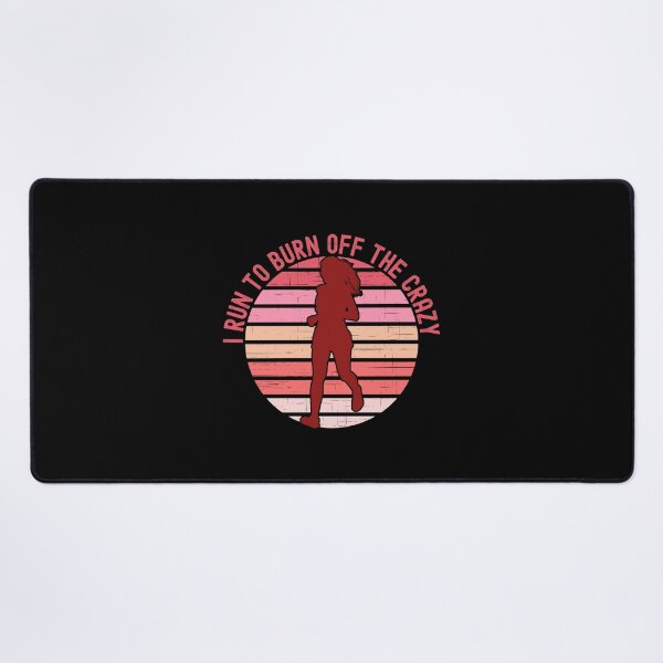 Item preview, I Run To Burn Off The Crazy Jogger Retro Sunset Sticker designed and sold by marshacryjsy7.