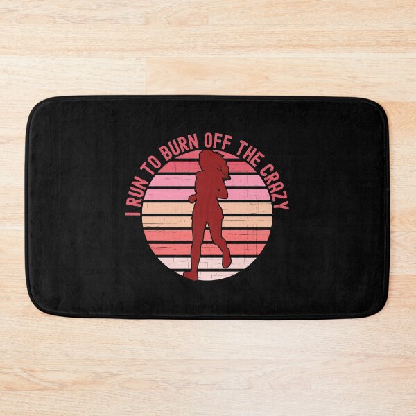 Item preview, I Run To Burn Off The Crazy Jogger Retro Sunset Sticker designed and sold by marshacryjsy7.