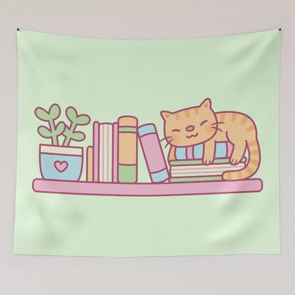 Item preview, Books, Plants and Cute Cat Doodle designed and sold by rustydoodle.