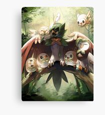 Decidueye Familia con Rowlet y Dartrix / Decidueye's Family with Rowlet and Dartrix Canvas Print