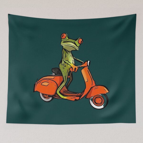 Item preview, Frog on motorcycle Cartoon Anime   designed and sold by ArtisanTeesssss.