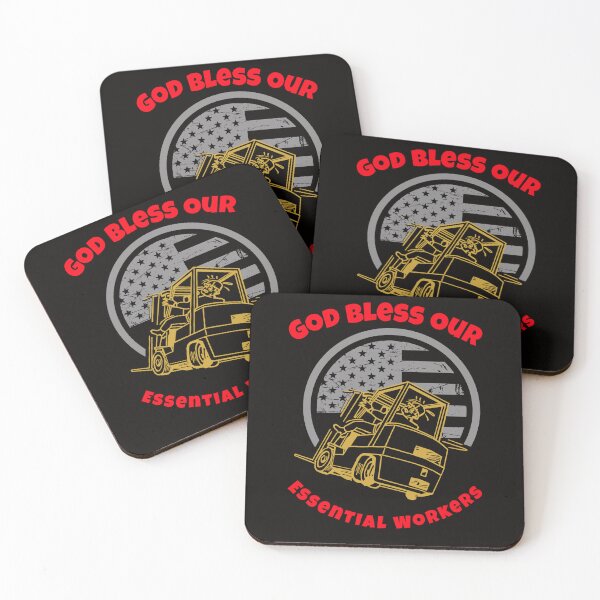 Item preview, Forklift God Bless Our Essential Workers GR designed and sold by TeamsterLife.