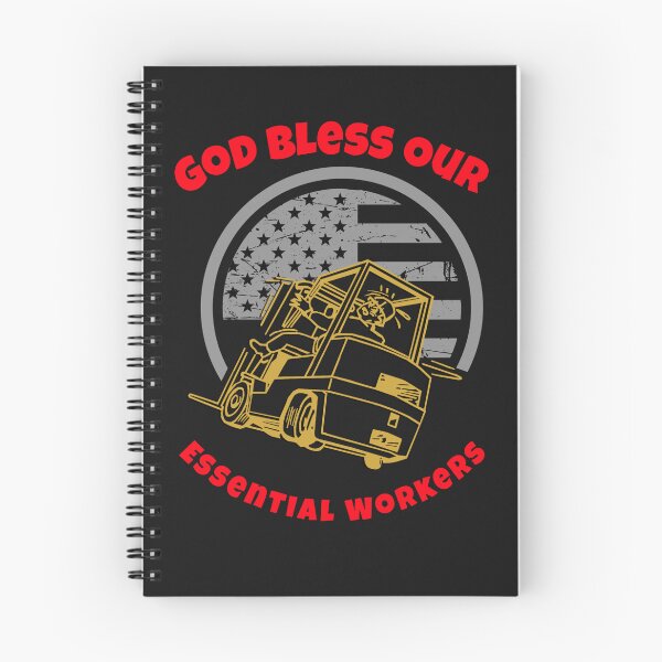Item preview, Forklift God Bless Our Essential Workers GR designed and sold by TeamsterLife.
