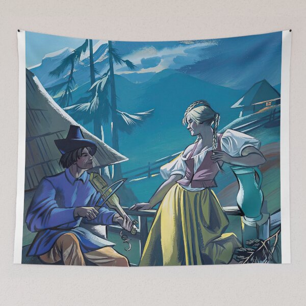 Item preview, Zofia Stryjeńska - A Girl and a Fiddler an Evening in the Mountain designed and sold by lamardurgan351.