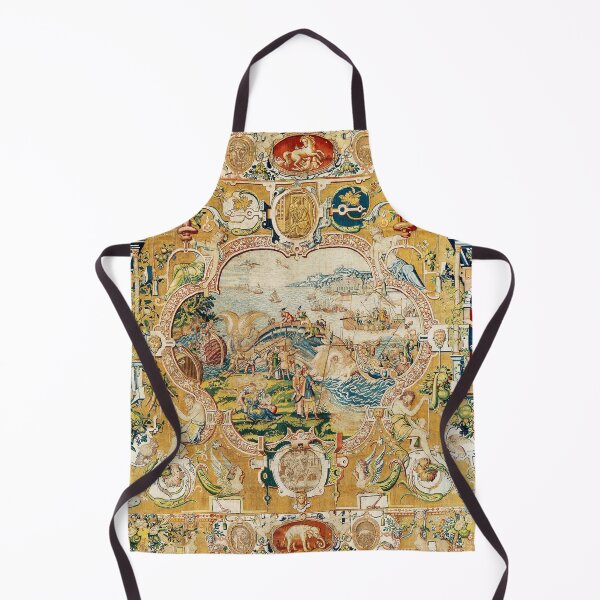Item preview, THE WHALING Antique Grotesque Flemish Tapestry designed and sold by BulganLumini.
