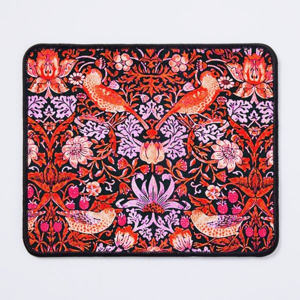 Item preview, STRAWBERRY THIEF Birds Flowers,Strawberries Art Nouveau Red Black White Floral designed and sold by BulganLumini.