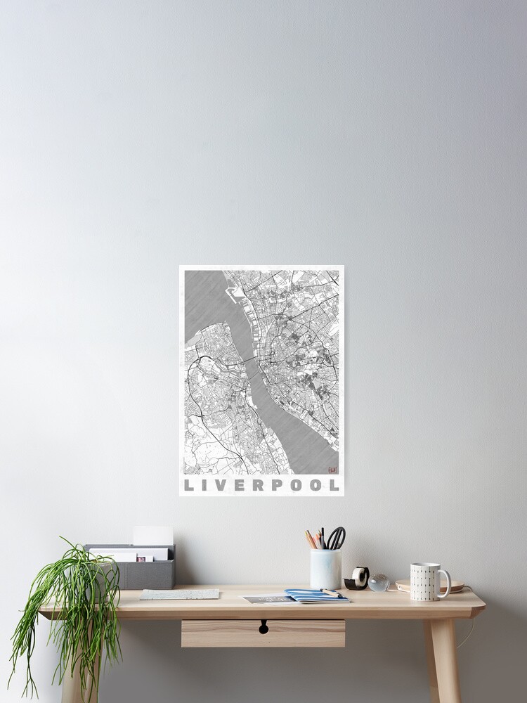 Thumbnail 1 of 3, Poster, Liverpool Map Line designed and sold by HubertRoguski.